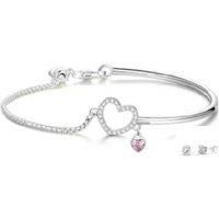 One Heart Bracelet Set - Silver