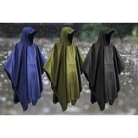 Waterproof Hooded Poncho - 5 Colours! - Black