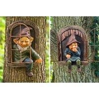 Garden Dwarf Window Tree Ornament - Man Or Woman!