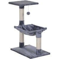 2-Tier Cat Scratch Post W/ Toy, Beige