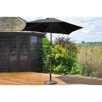 2.4M Black Wooden Garden Parasol