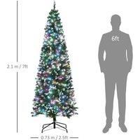 7Ft Tall Prelit Pencil Slim Artificial Christmas Tree - Pink