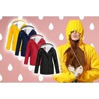 Women'S Fleece Hooded Raincoat - 5 Colour Options - Yellow