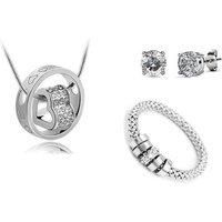 Viola 3Pc Jewellery Set Encrusted - Silver