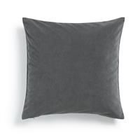 Habitat Matte Velour Soft Plain Cushion - Grey - 43x43cm