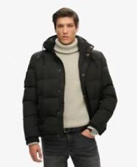 Superdry Men/'s EVEREST HOODED PUFFER JKT A4 - Padded, Jet Black,