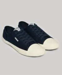 SUPERDRY Womens Classic Low Pro Vegan Plimsolls Trainers Blue