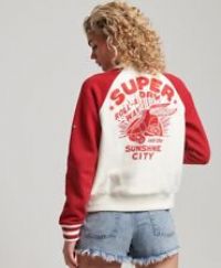 Superdry Womens Script Collegiate Bomber Jacket Size 14 - 14 Regular