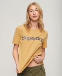 Superdry Womens Metallic Core Logo T-Shirt Size 8