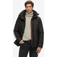 Superdry Men/'s Windcheater Jacket, Black/Bold Orange, S