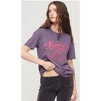 Superdry Athletic Script Graphic Tee - Purple