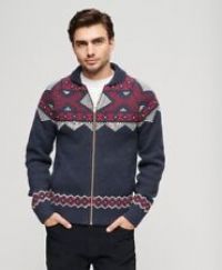 Superdry Mens Zip Through Knit Cardigan Size M