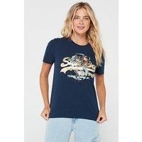 Superdry Japanese Vintage Logo Graphic T-Shirt - Navy