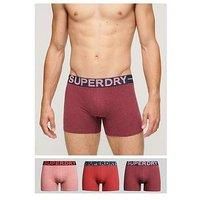 Superdry Organic Cotton Boxer Triple Pack - Berry Red Marl/hike Red Marl/mid Red