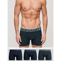 Superdry Boxer Shorts 3 Pack Underwear Mid Length Triple Pack Navy Blue