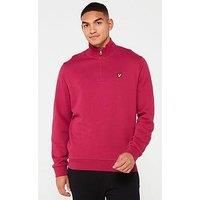 Lyle & Scott Loopback Quarter Zip Sweat Top - Red