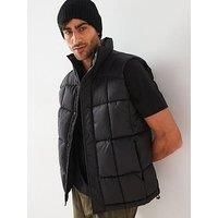 Lyle & Scott Lyle & Scott Quilted Pannelled Gilet- Black