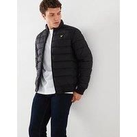 Lyle & Scott Funnel Neck Wadded Puffer Jacket (UK, Alpha, XL, Regular, Regular, Black)