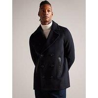 Ted Baker Aldovie Wool Smart Pea Coat - Navy