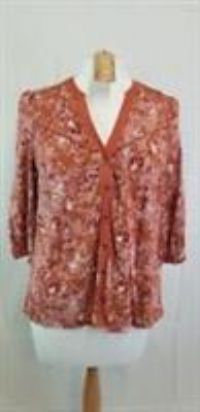 Fat Face Burnt Orange Petra Fleur Meadow Top Size 10 BNWT - 10 Regular