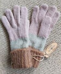 FAT FACE Pink Grey Camel SUPERWARM Block WOMENS GLOVES Adult One Size TAGS FFbox