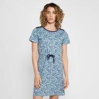 One Earth Printed Jersey Dress, Navy