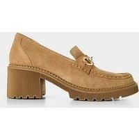 Joe Browns Women's Neutral Horsebit Trim Chunky Suede Loafer