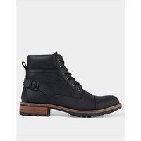 Joe Browns Men's Cleated Sole Buckle and Zip Leather Army Boots