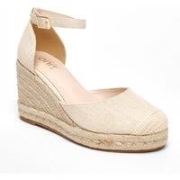 Quiz Natural Woven High Wedges