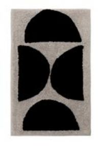 Habitat Cotton Geo Tufted Bath Mat - Grey & Black