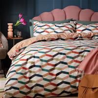 Habitat Geometric ZigZag Multicolour Bedding Set - Single