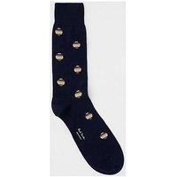 Ps Paul Smith Signature Stripe Polka Dot Crew Socks - Navy