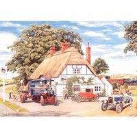 The House of Puzzles - The Railway Inn Jigsaw - 500 Piece Jigsaws For Adults, Artist Illustrated, Scenic Landscape, Deluxe Puzzle Gifts