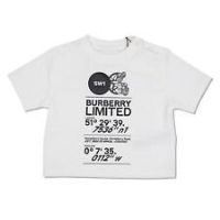 BURBERRY KIDS Baby Unisex Logo T Shirt White - Size:6 Months - NEW - RRP 115