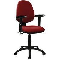 Nautilus Designs Java 200 Medium Back Task/Operator Chair Height Adjustable Arms Wine (841PK)