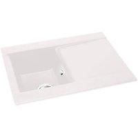 Abode Aspekt 1 Bowl Granite Composite Kitchen Sink White Reversible 716 x 500mm (118RK)