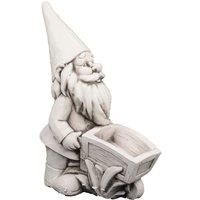 Antique Stone Effect Wheelbarrow Gnome White