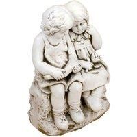 Solstice Sculptures Jack & Jill Sitting 56Cm Antique Stone Effect