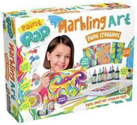 Paint Pop Marbling Art Paint Creations Craft Set - Creative Marbling, Blending & Mixing Fun for Kids - Easy Setup, Clean Up, Fast Drying - Includes 12 Paints, 10 Papers and Accessories, 5+ Years