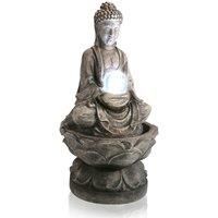 Buddha Crystal Ball Fountain Cascade Water Feature Outdoor LED Lights H66cm