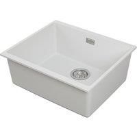 Carysil EN500-WH 1 Bowl Granite Composite Kitchen Sink White 530mm x 460mm (654RE)