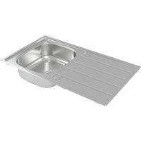 Carysil KD100 / HS605 1 Bowl Stainless Steel Inset Kitchen Sink & Tap Pack 860mm x 500mm (699RE)