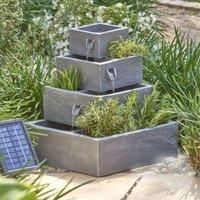 Primrose Ambiente 4-Tier Cascade Solar Water Feature Planter