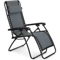 VonHaus Padded Zero Gravity Chair - Outdoor Garden Patio Sun Lounger Recliner