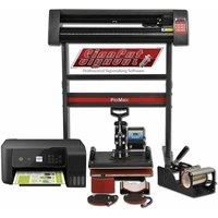 Graphics Bundle: 5 in 1 Heat Press Vinyl Cutter with Printer & Sublimation Cartridges, Heat Transfer Presser Vinyl Plotter 10 Free Sheets of Sublimation Paper & 22m Free Heat-Resistant Tape