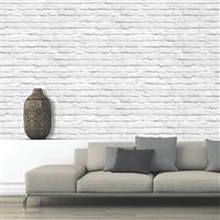 Muriva Painted White Brick Realistic Brick Effect Modern Wallpaper