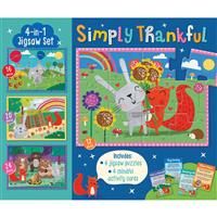 Simply Thankful 4-in-1 Jigsaw Puzzle Set - Make Believe Ideas - Kids Jigsaw Puzzles - Toys & Gmes