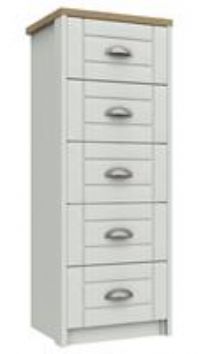 Kielder 5 Drawer Tallboy  White