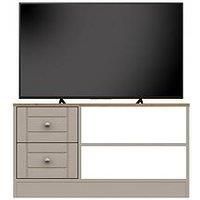 Alderley Ready Assembled Tv Unit  Rustic Oak/Taupe  Fits Up To 50 Inch Tv