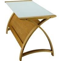 Jual Helsinki Curve Oak/Glass Laptop Desk 1300